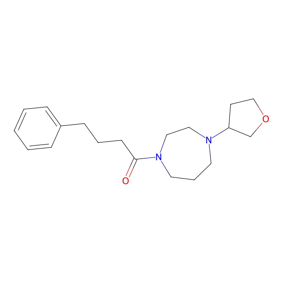1-[4-(Oxolan-3-yl)-1,4-diazepan-1-yl]-4-phenylbutan-1-one molecular structure, CAS 2320572-00-5