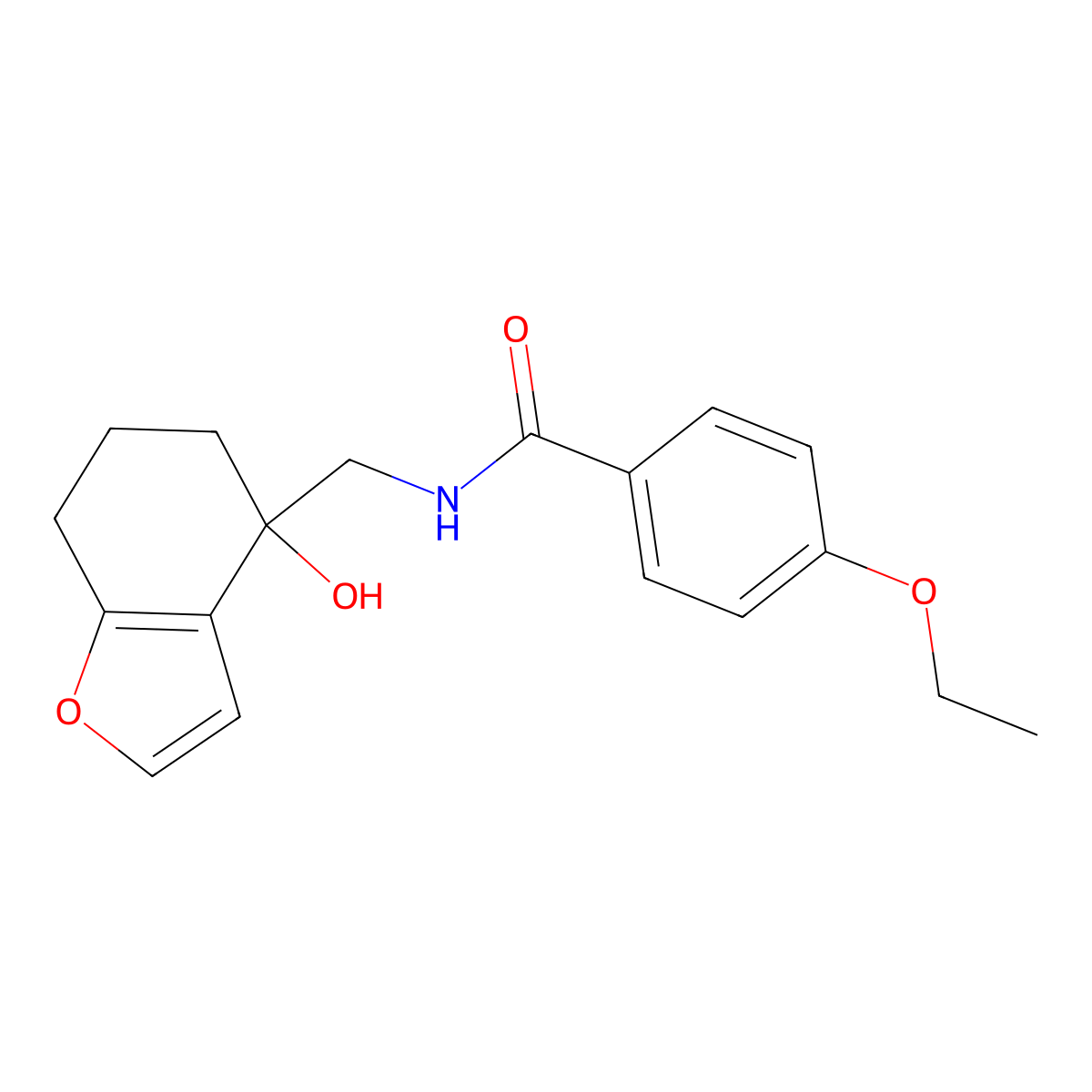4-ethoxy-N-((4-hydroxy-4,5,6,7-tetrahydrobenzofuran-4-yl)methyl)benzamide molecular structure, CAS 2320572-25-4
