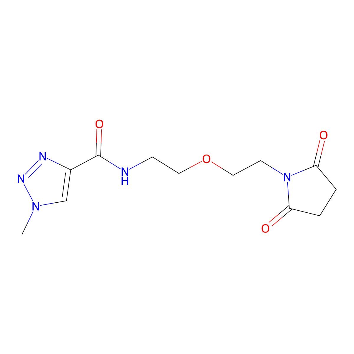 N-{2-[2-(2,5-dioxopyrrolidin-1-yl)ethoxy]ethyl}-1-methyl-1H-1,2,3-triazole-4-carboxamide molecular structure, CAS 2320572-26-5