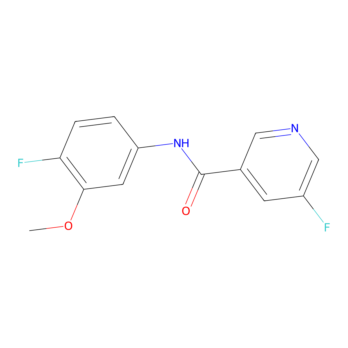 5-Fluoro-N-(4-fluoro-3-methoxyphenyl)pyridine-3-carboxamide molecular structure, CAS 2320572-37-8