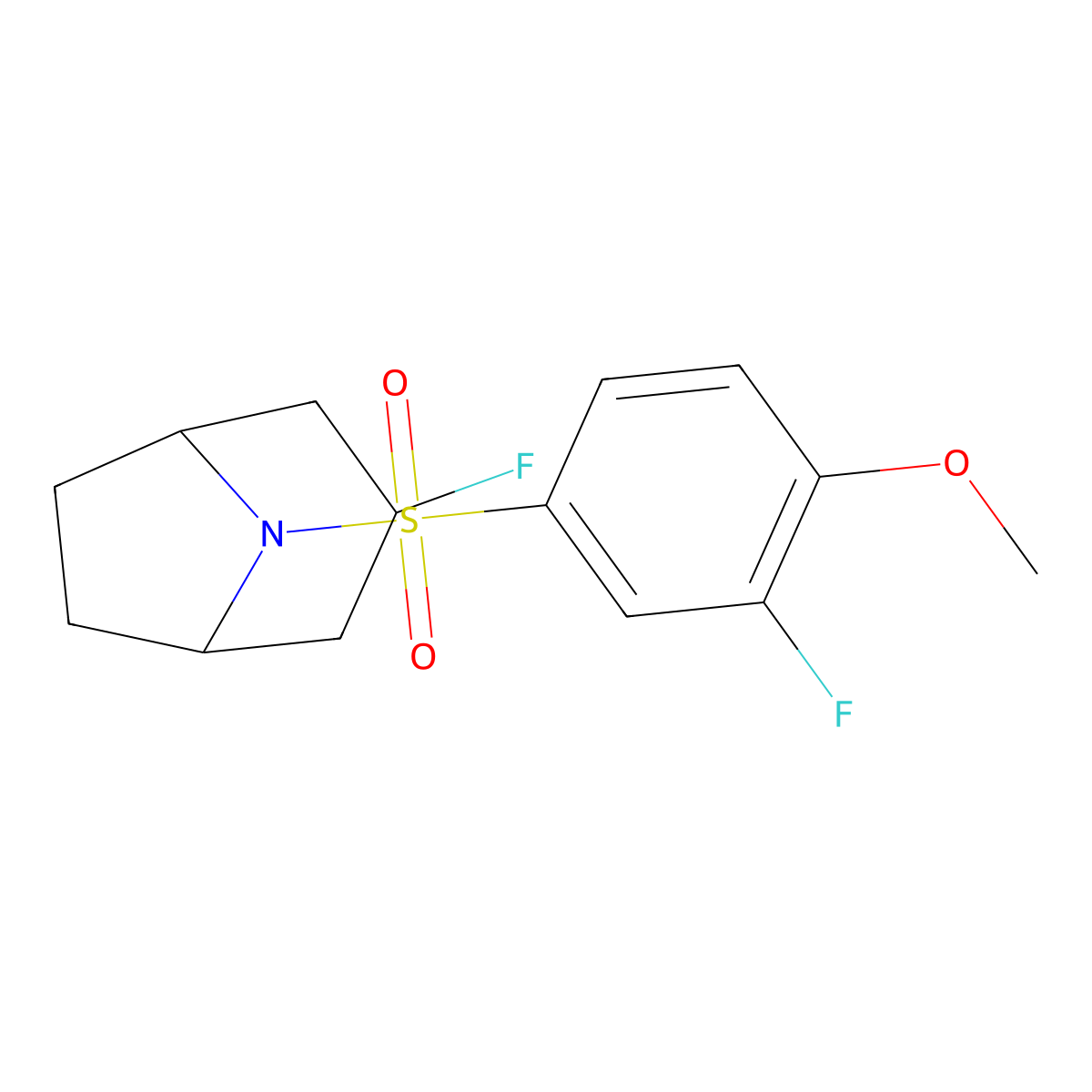 3-Fluoro-8-(3-fluoro-4-methoxybenzenesulfonyl)-8-azabicyclo[3.2.1]octane molecular structure, CAS 2320572-47-0