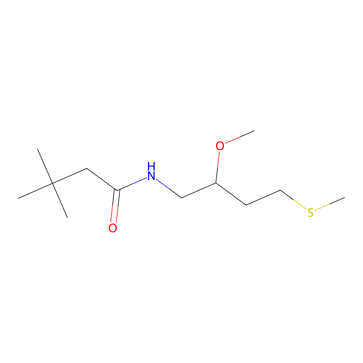 N-[2-methoxy-4-(methylsulfanyl)butyl]-3,3-dimethylbutanamide molecular structure, CAS 2320572-53-8