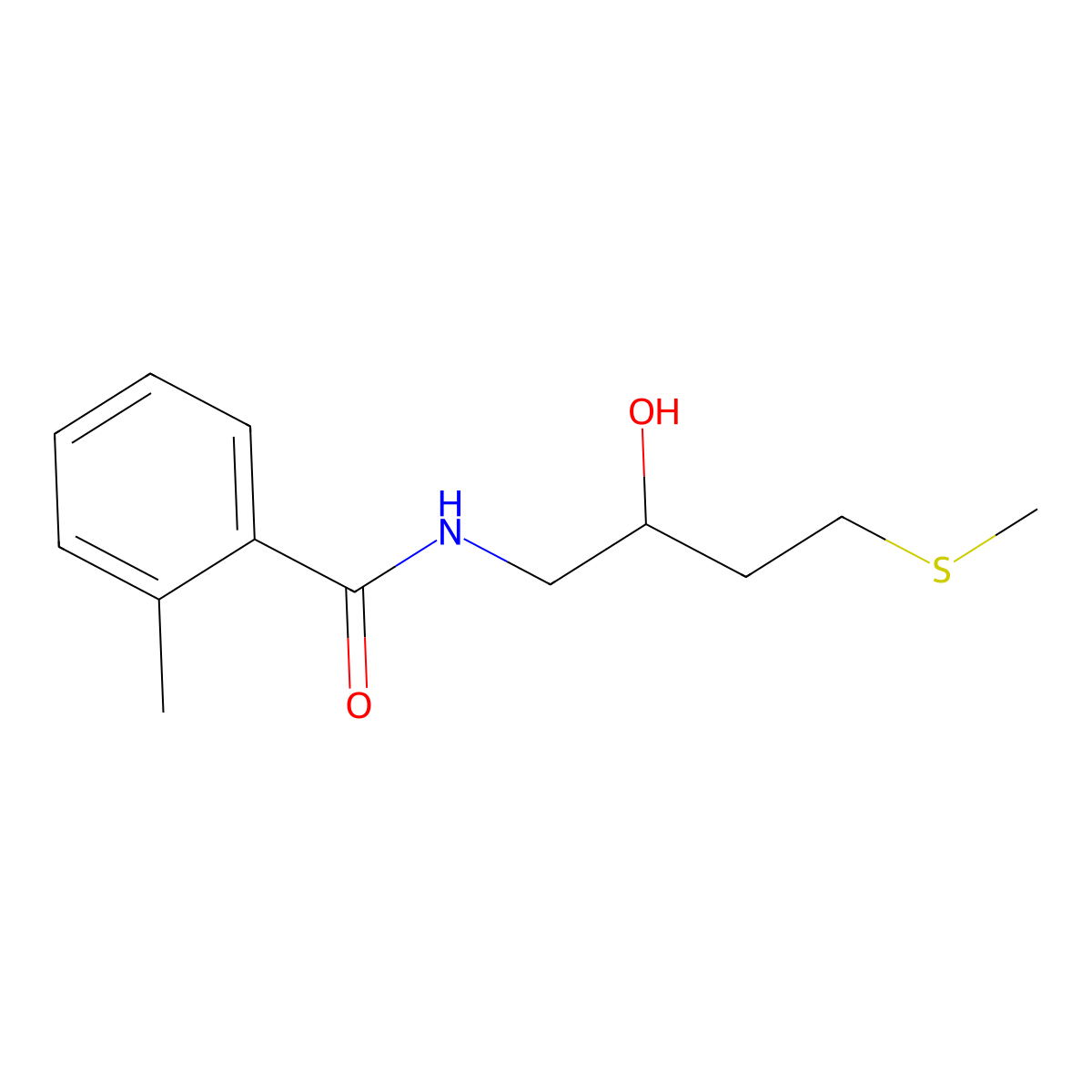 N-[2-hydroxy-4-(methylsulfanyl)butyl]-2-methylbenzamide molecular structure, CAS 2320573-46-2
