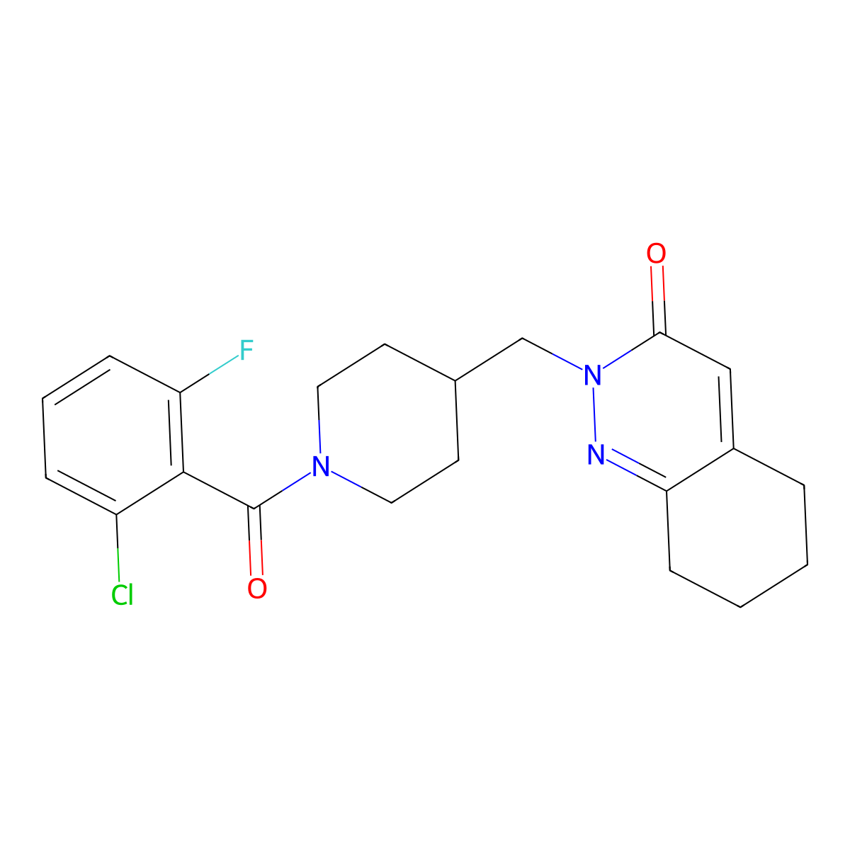 2-{[1-(2-Chloro-6-fluorobenzoyl)piperidin-4-yl]methyl}-2,3,5,6,7,8-hexahydrocinnolin-3-one molecular structure, CAS 2320573-65-5
