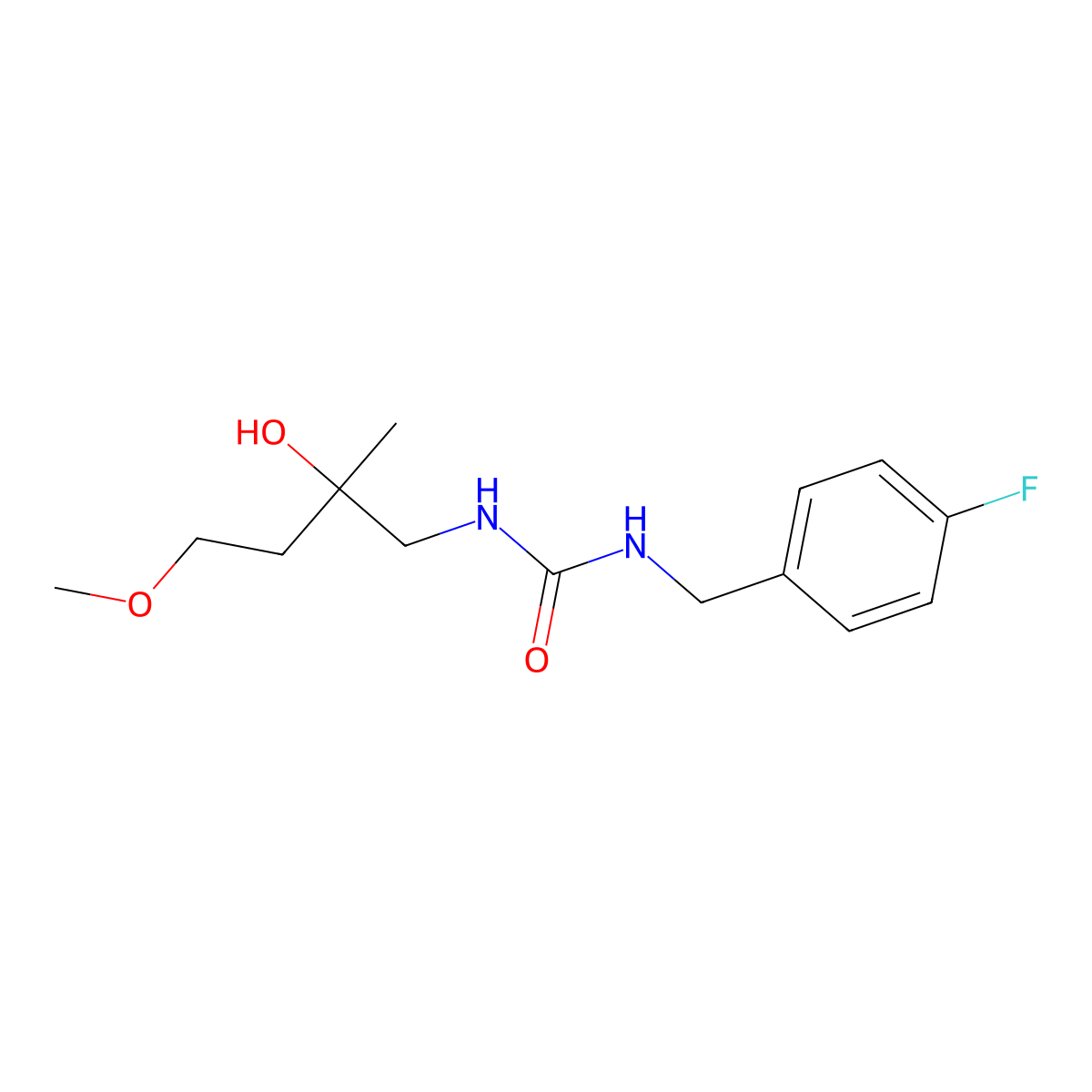 1-[(4-Fluorophenyl)methyl]-3-(2-hydroxy-4-methoxy-2-methylbutyl)urea molecular structure, CAS 2320574-22-7