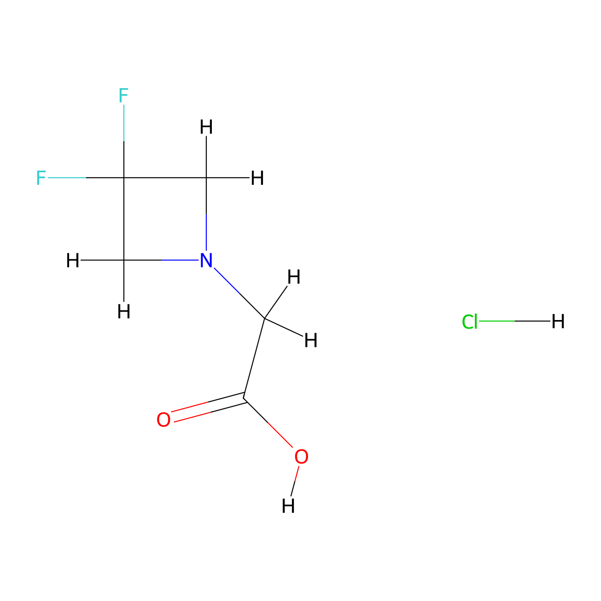 2-(3,3-Difluoroazetidin-1-yl)acetic acid hydrochloride molecular structure, CAS 2320574-31-8