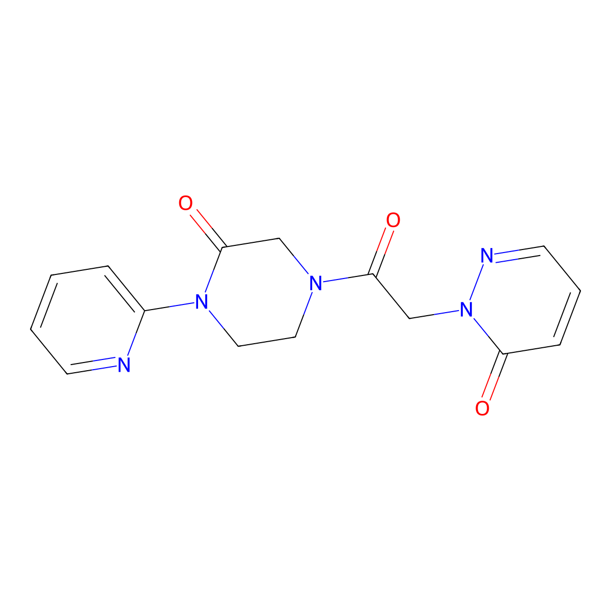 2-{2-Oxo-2-[3-oxo-4-(pyridin-2-yl)piperazin-1-yl]ethyl}-2,3-dihydropyridazin-3-one molecular structure, CAS 2320574-58-9