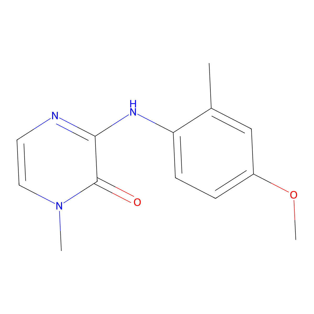 3-[(4-Methoxy-2-methylphenyl)amino]-1-methyl-1,2-dihydropyrazin-2-one molecular structure, CAS 2320574-62-5