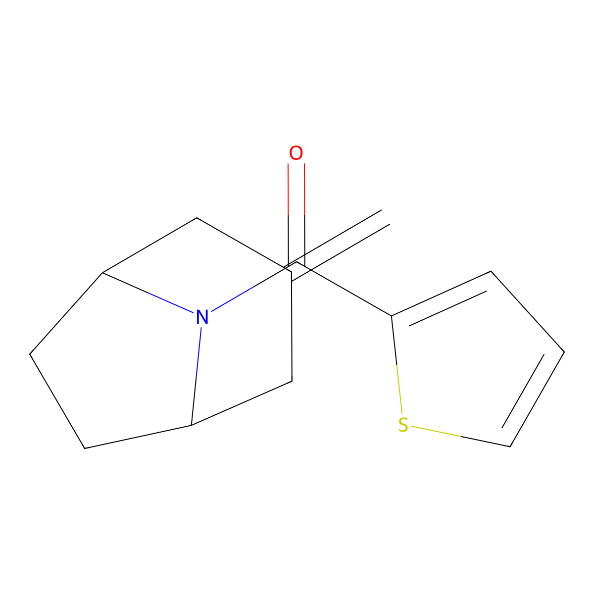 3-Methylidene-8-(thiophene-2-carbonyl)-8-azabicyclo[3.2.1]octane molecular structure, CAS 2320574-85-2