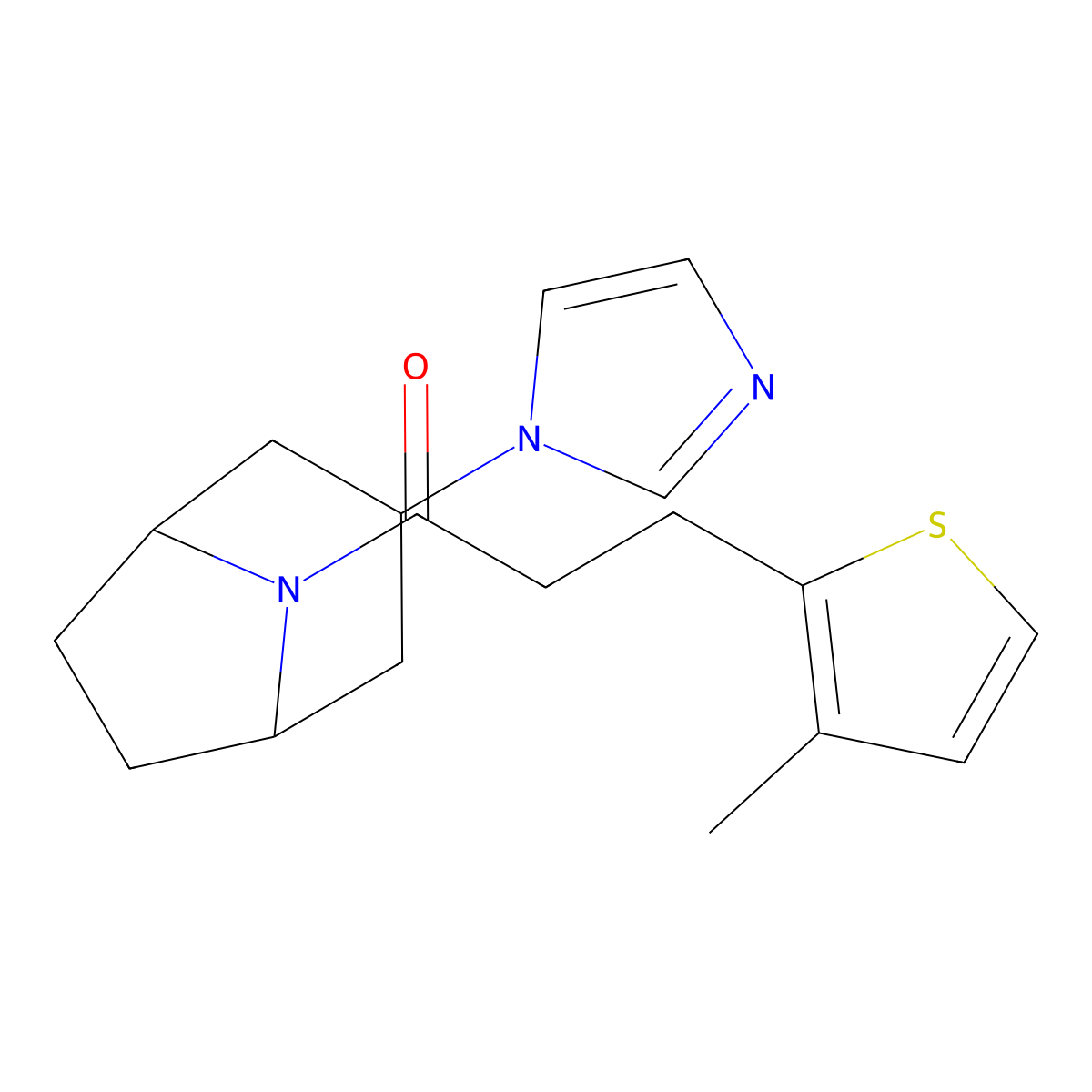 1-[3-(1H-imidazol-1-yl)-8-azabicyclo[3.2.1]octan-8-yl]-3-(3-methylthiophen-2-yl)propan-1-one molecular structure, CAS 2320575-10-6
