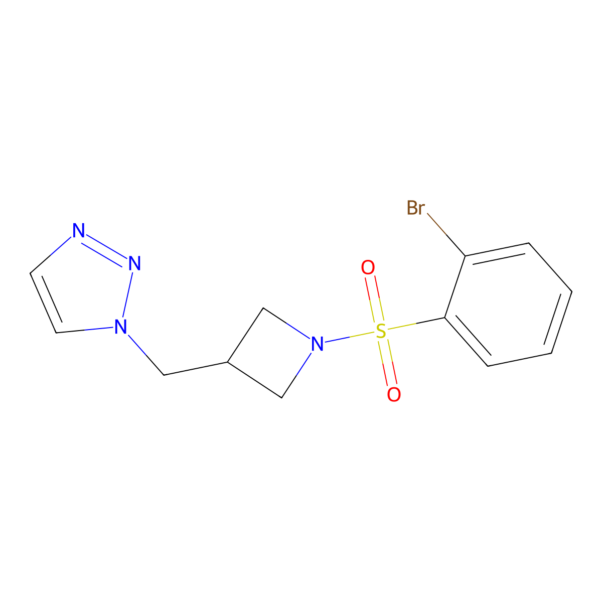1-{[1-(2-bromobenzenesulfonyl)azetidin-3-yl]methyl}-1H-1,2,3-triazole molecular structure, CAS 2320575-20-8