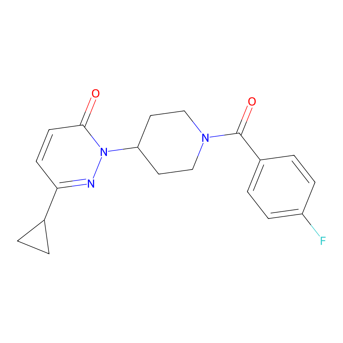 6-Cyclopropyl-2-[1-(4-fluorobenzoyl)piperidin-4-yl]-2,3-dihydropyridazin-3-one molecular structure, CAS 2320575-27-5