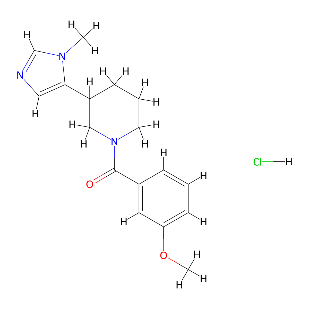 1-(3-methoxybenzoyl)-3-(1-methyl-1H-imidazol-5-yl)piperidine hydrochloride molecular structure, CAS 2320575-42-4