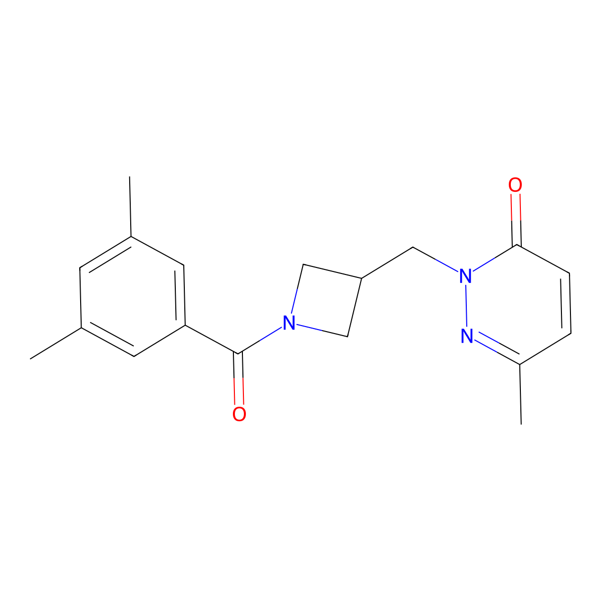 2-{[1-(3,5-Dimethylbenzoyl)azetidin-3-yl]methyl}-6-methyl-2,3-dihydropyridazin-3-one molecular structure, CAS 2320575-63-9