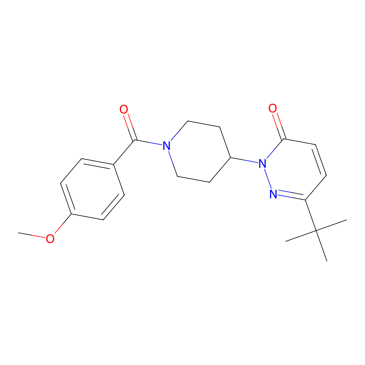 6-Tert-butyl-2-[1-(4-methoxybenzoyl)piperidin-4-yl]-2,3-dihydropyridazin-3-one molecular structure, CAS 2320575-91-3