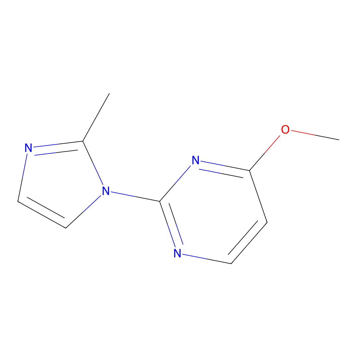 4-methoxy-2-(2-methyl-1H-imidazol-1-yl)pyrimidine molecular structure, CAS 2320576-11-0