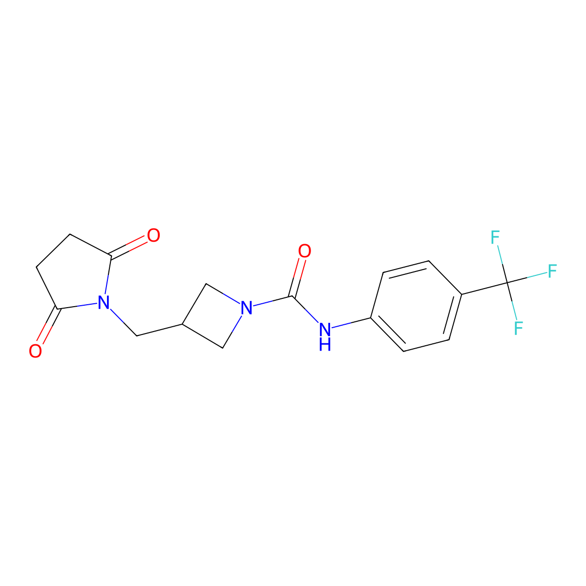 3-[(2,5-Dioxopyrrolidin-1-yl)methyl]-N-[4-(trifluoromethyl)phenyl]azetidine-1-carboxamide molecular structure, CAS 2320576-78-9