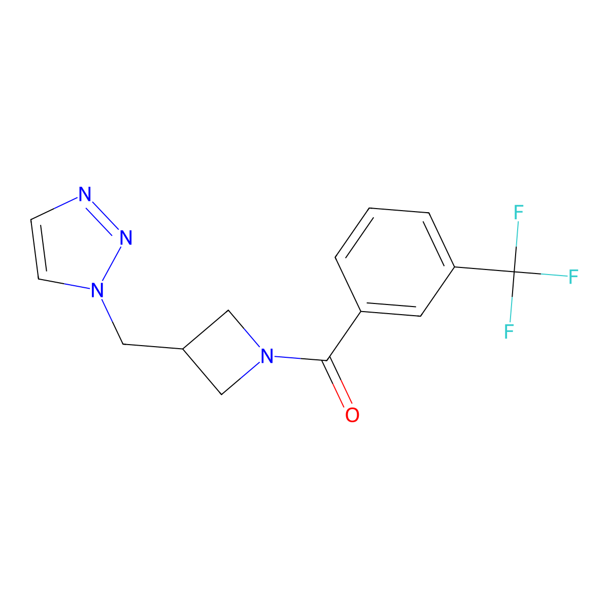1-({1-[3-(trifluoromethyl)benzoyl]azetidin-3-yl}methyl)-1H-1,2,3-triazole molecular structure, CAS 2320577-01-1