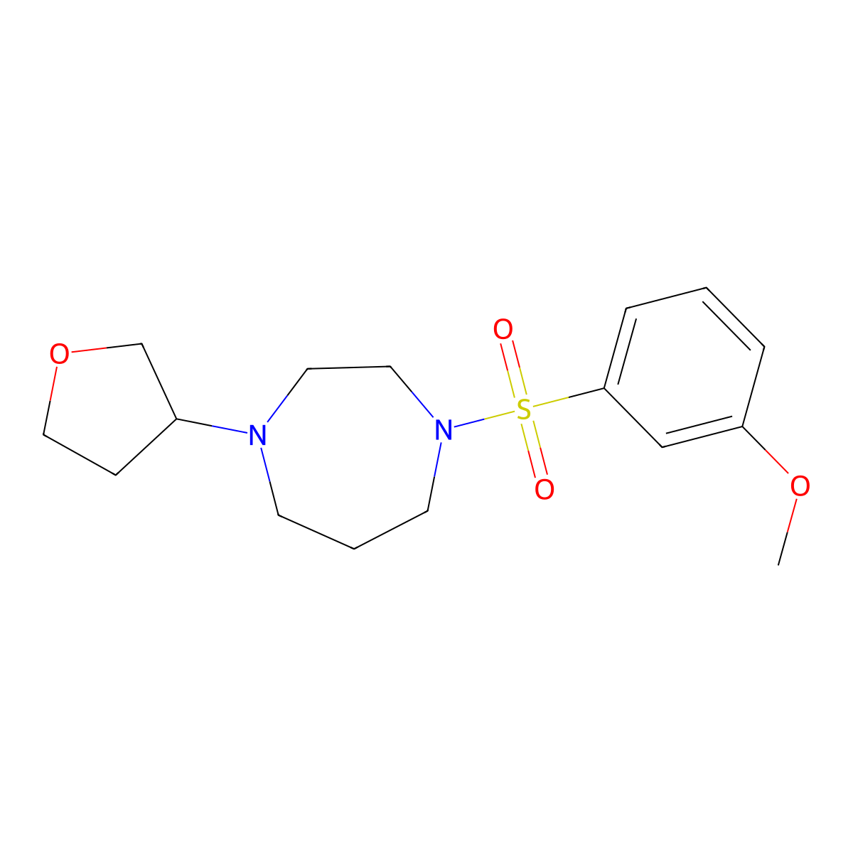 1-(3-Methoxybenzenesulfonyl)-4-(oxolan-3-yl)-1,4-diazepane molecular structure, CAS 2320577-68-0