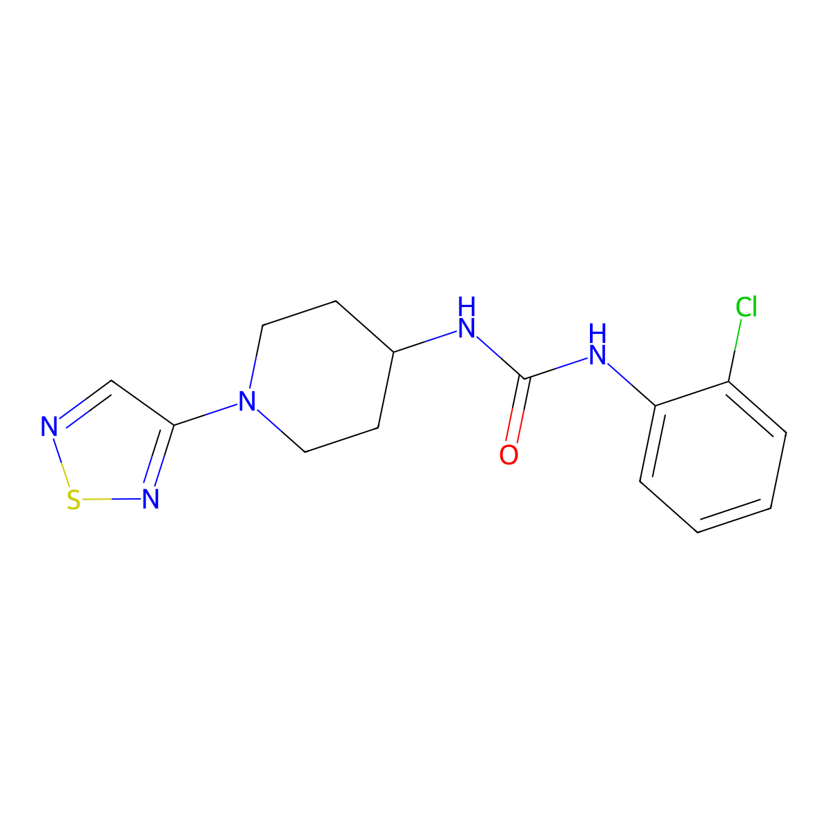 1-(2-Chlorophenyl)-3-[1-(1,2,5-thiadiazol-3-yl)piperidin-4-yl]urea molecular structure, CAS 2320577-69-1