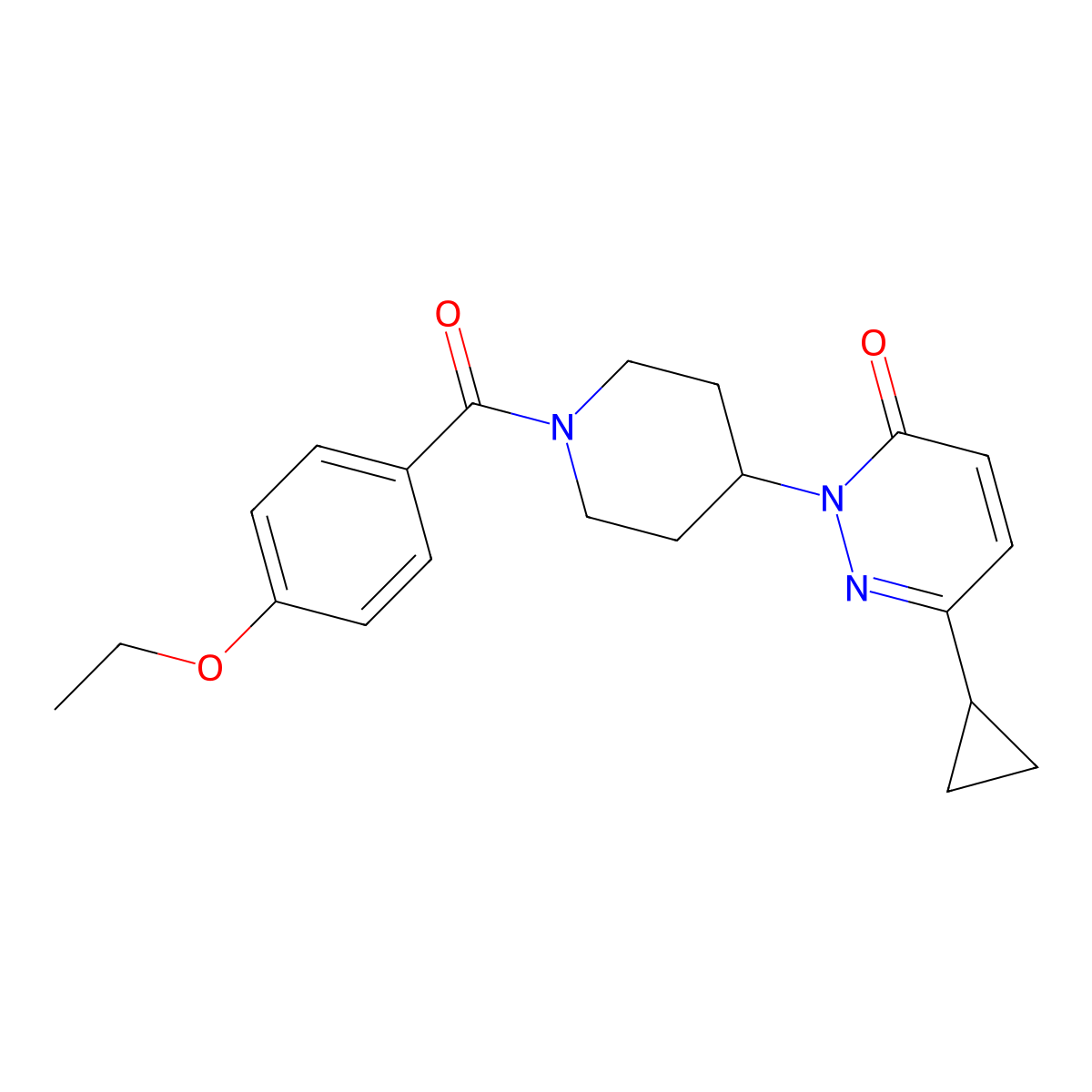 6-Cyclopropyl-2-[1-(4-ethoxybenzoyl)piperidin-4-yl]-2,3-dihydropyridazin-3-one molecular structure, CAS 2320577-82-8