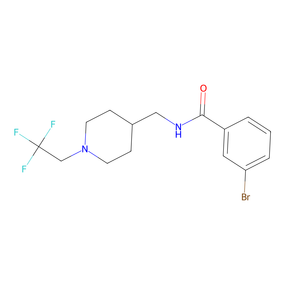 3-bromo-N-{[1-(2,2,2-trifluoroethyl)piperidin-4-yl]methyl}benzamide molecular structure, CAS 2320577-88-4