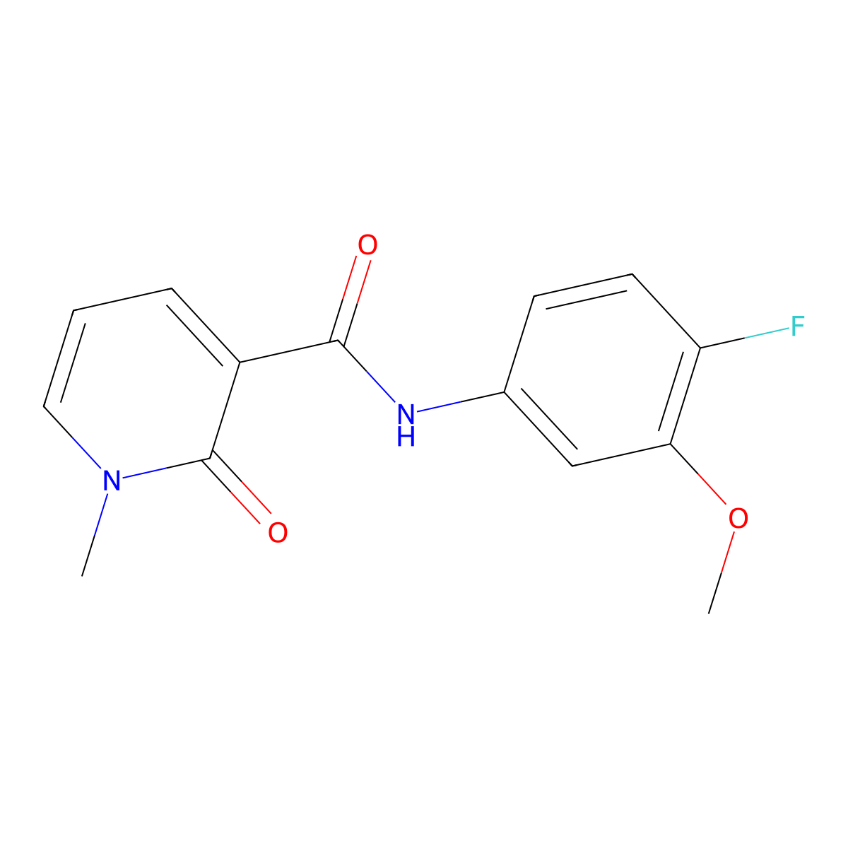 N-(4-fluoro-3-methoxyphenyl)-1-methyl-2-oxo-1,2-dihydropyridine-3-carboxamide molecular structure, CAS 2320577-96-4