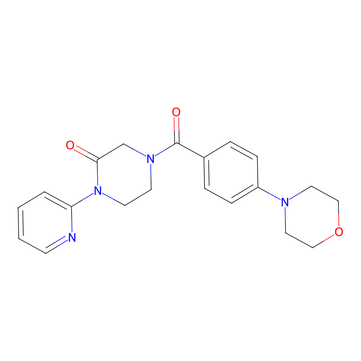 4-(4-Morpholinobenzoyl)-1-(pyridin-2-yl)piperazin-2-one molecular structure, CAS 2320578-07-0