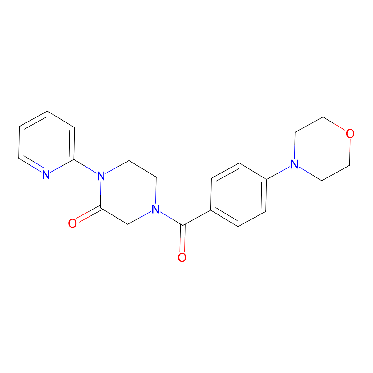 4-(4-Morpholinobenzoyl)-1-(pyridin-2-yl)piperazin-2-one molecular structure, CAS 2320578-07-0