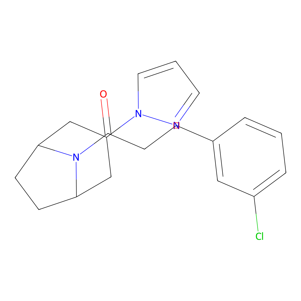 3-(3-chlorophenyl)-1-[3-(1H-pyrazol-1-yl)-8-azabicyclo[3.2.1]octan-8-yl]propan-1-one molecular structure, CAS 2320578-13-8