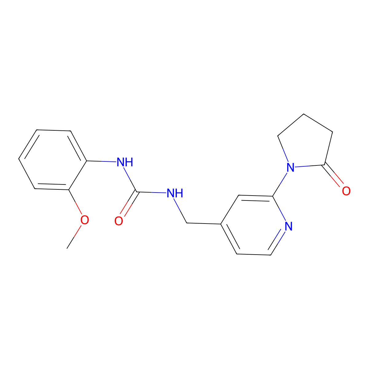 1-(2-Methoxyphenyl)-3-{[2-(2-oxopyrrolidin-1-yl)pyridin-4-yl]methyl}urea molecular structure, CAS 2320578-28-5
