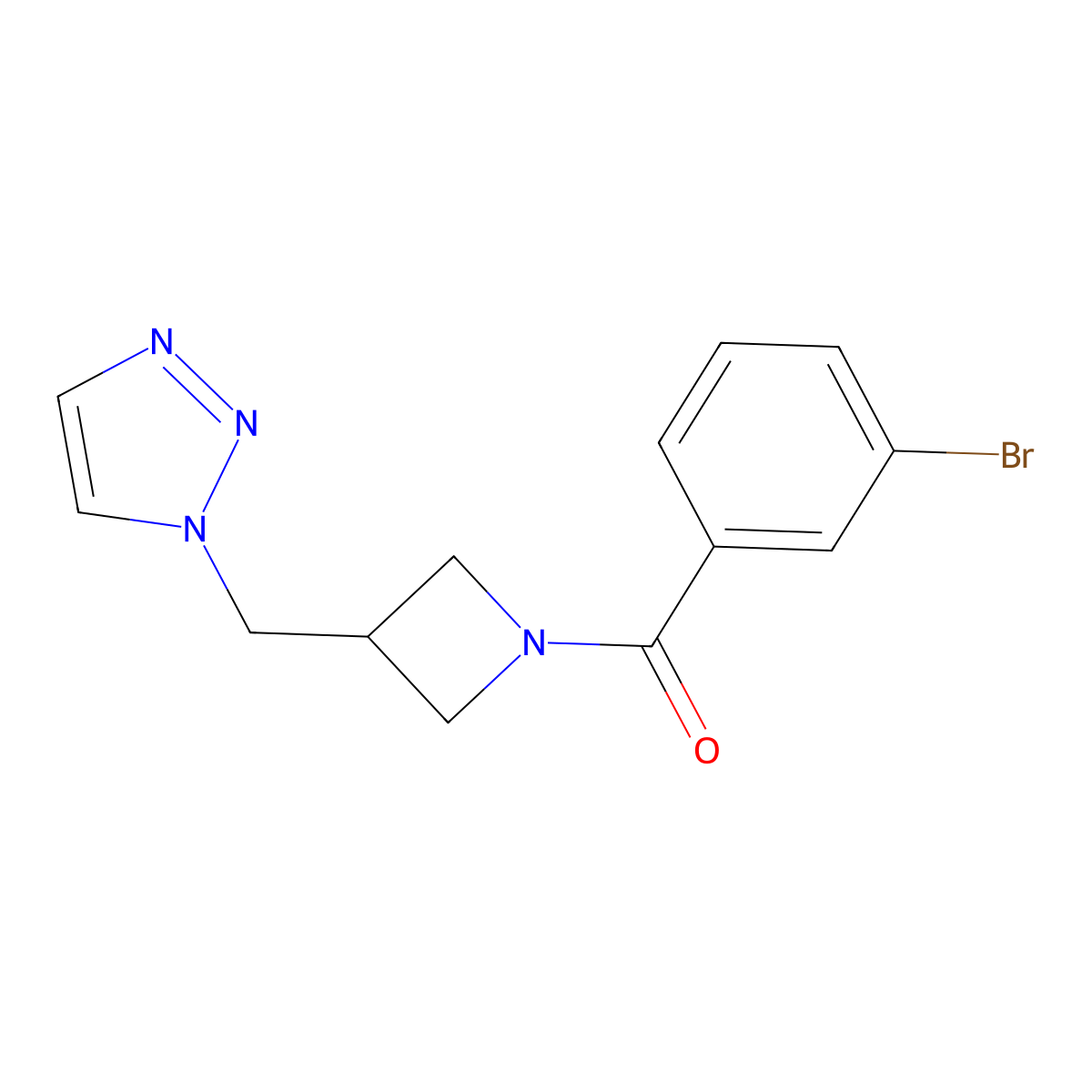 1-{[1-(3-bromobenzoyl)azetidin-3-yl]methyl}-1H-1,2,3-triazole molecular structure, CAS 2320582-26-9