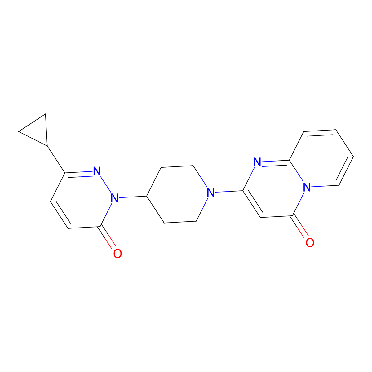 6-cyclopropyl-2-(1-{4-oxo-4H-pyrido[1,2-a]pyrimidin-2-yl}piperidin-4-yl)-2,3-dihydropyridazin-3-one molecular structure, CAS 2320582-30-5