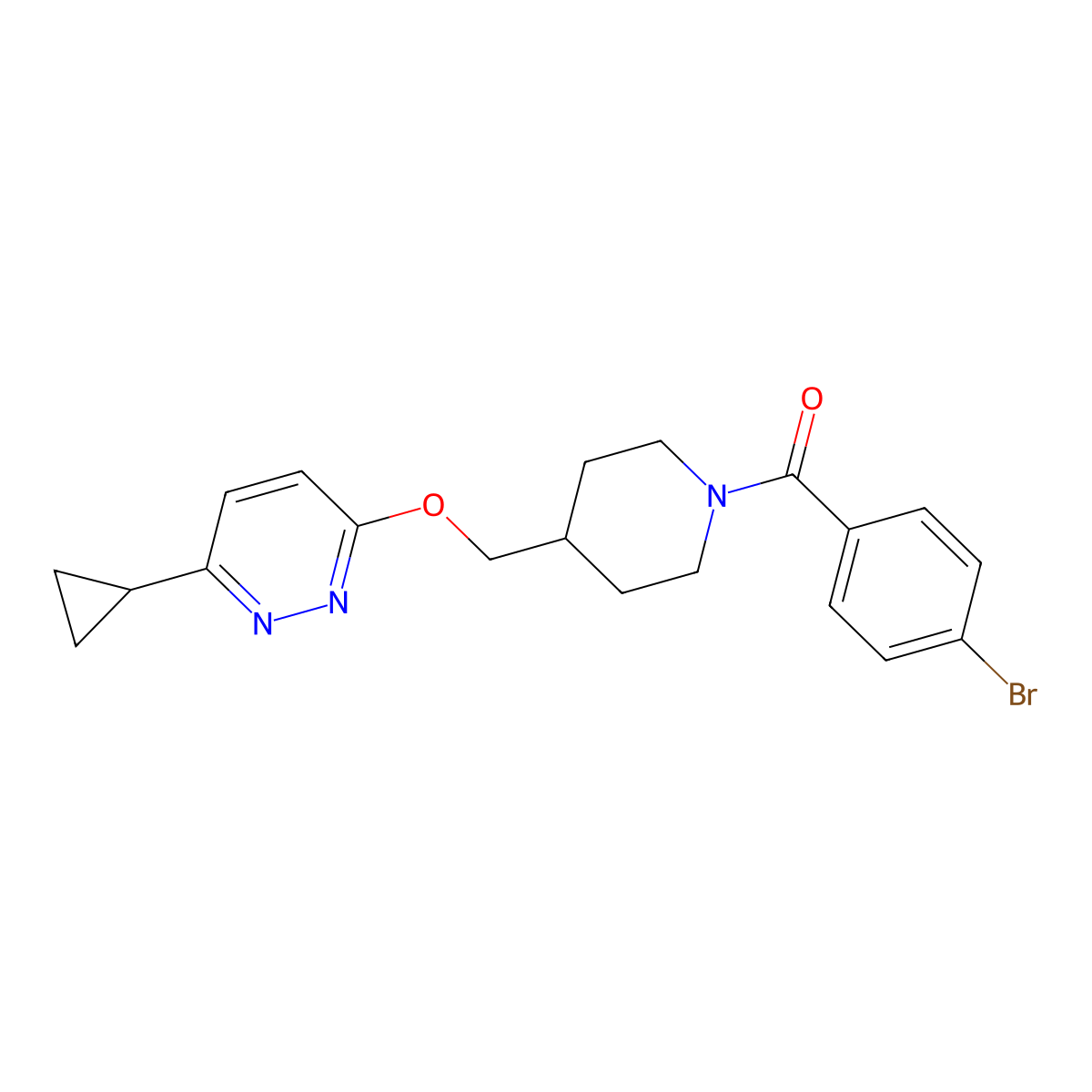 3-{[1-(4-Bromobenzoyl)piperidin-4-yl]methoxy}-6-cyclopropylpyridazine molecular structure, CAS 2320582-36-1