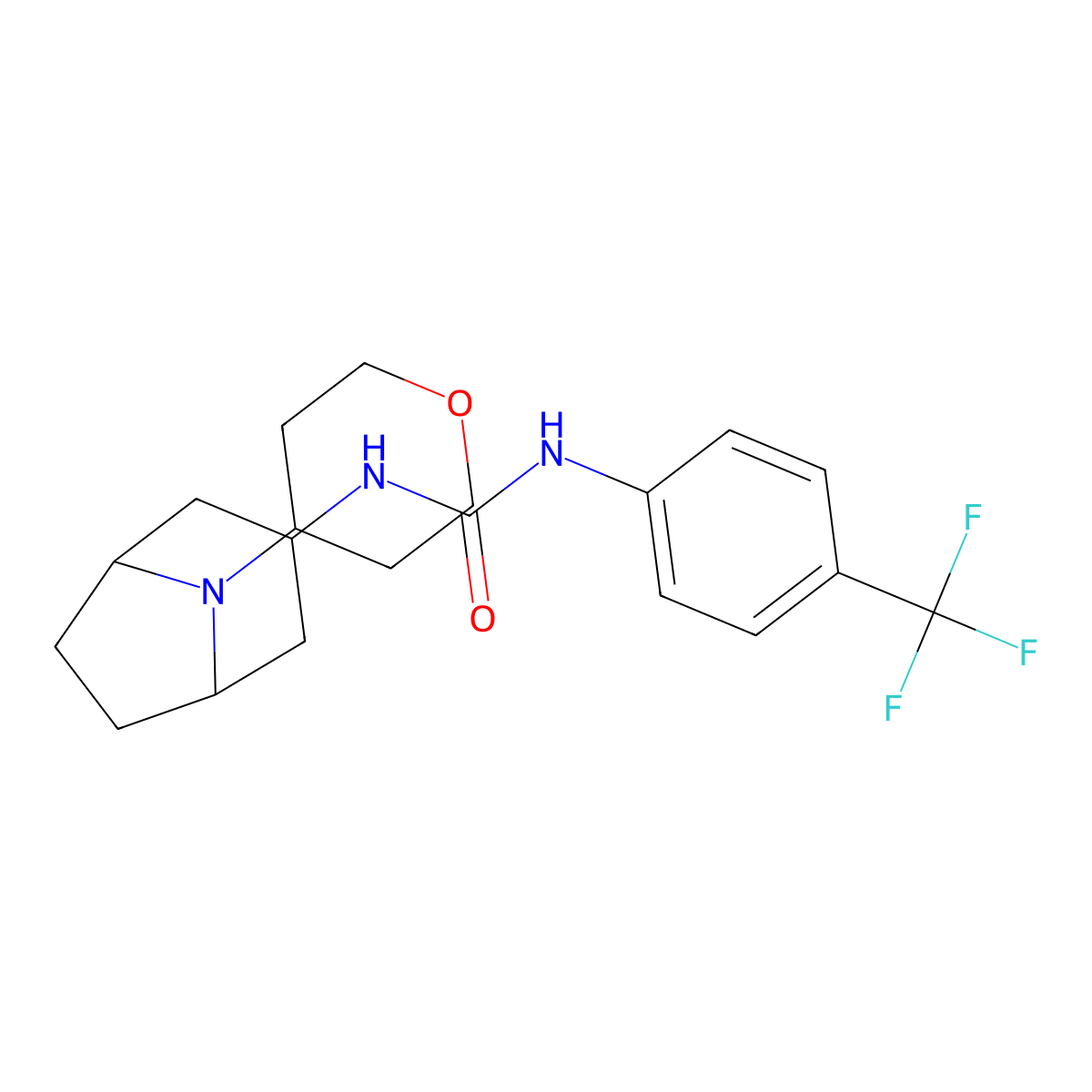 3-[8-(Oxan-4-yl)-8-azabicyclo[3.2.1]octan-3-yl]-1-[4-(trifluoromethyl)phenyl]urea molecular structure, CAS 2320582-53-2