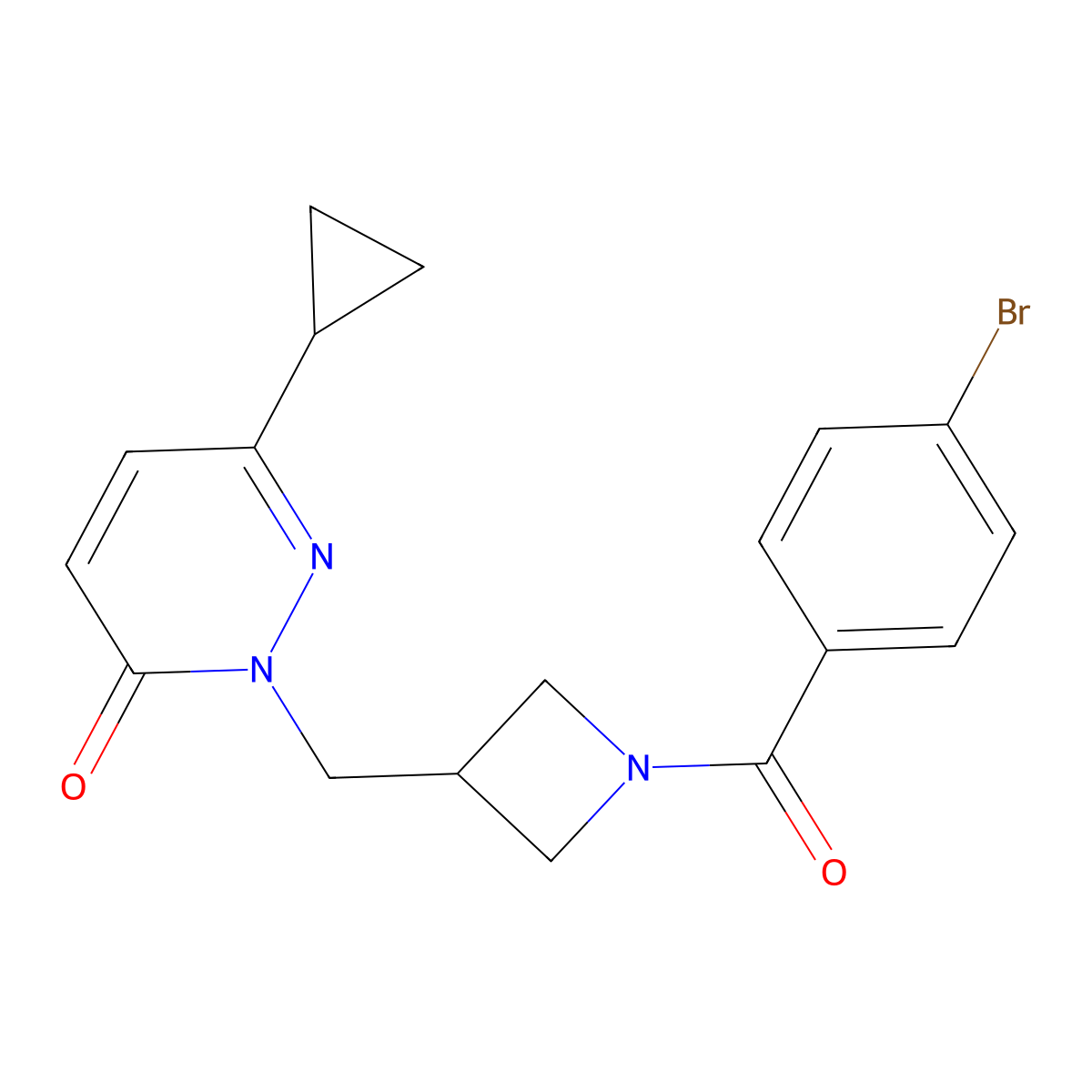 2-{[1-(4-Bromobenzoyl)azetidin-3-yl]methyl}-6-cyclopropyl-2,3-dihydropyridazin-3-one molecular structure, CAS 2320582-56-5