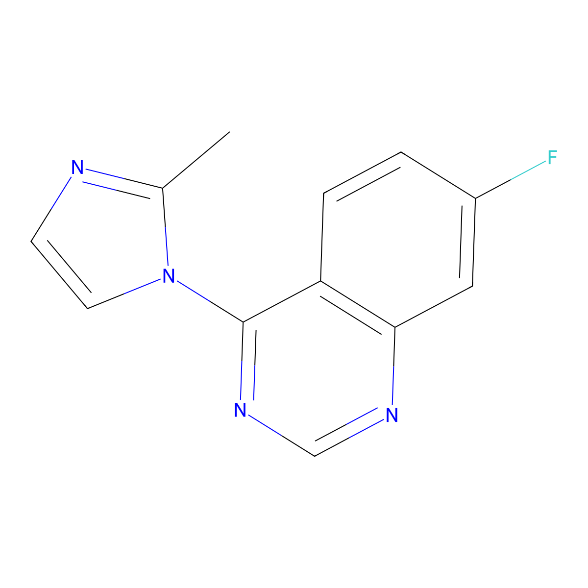 7-fluoro-4-(2-methyl-1H-imidazol-1-yl)quinazoline molecular structure, CAS 2320583-30-8