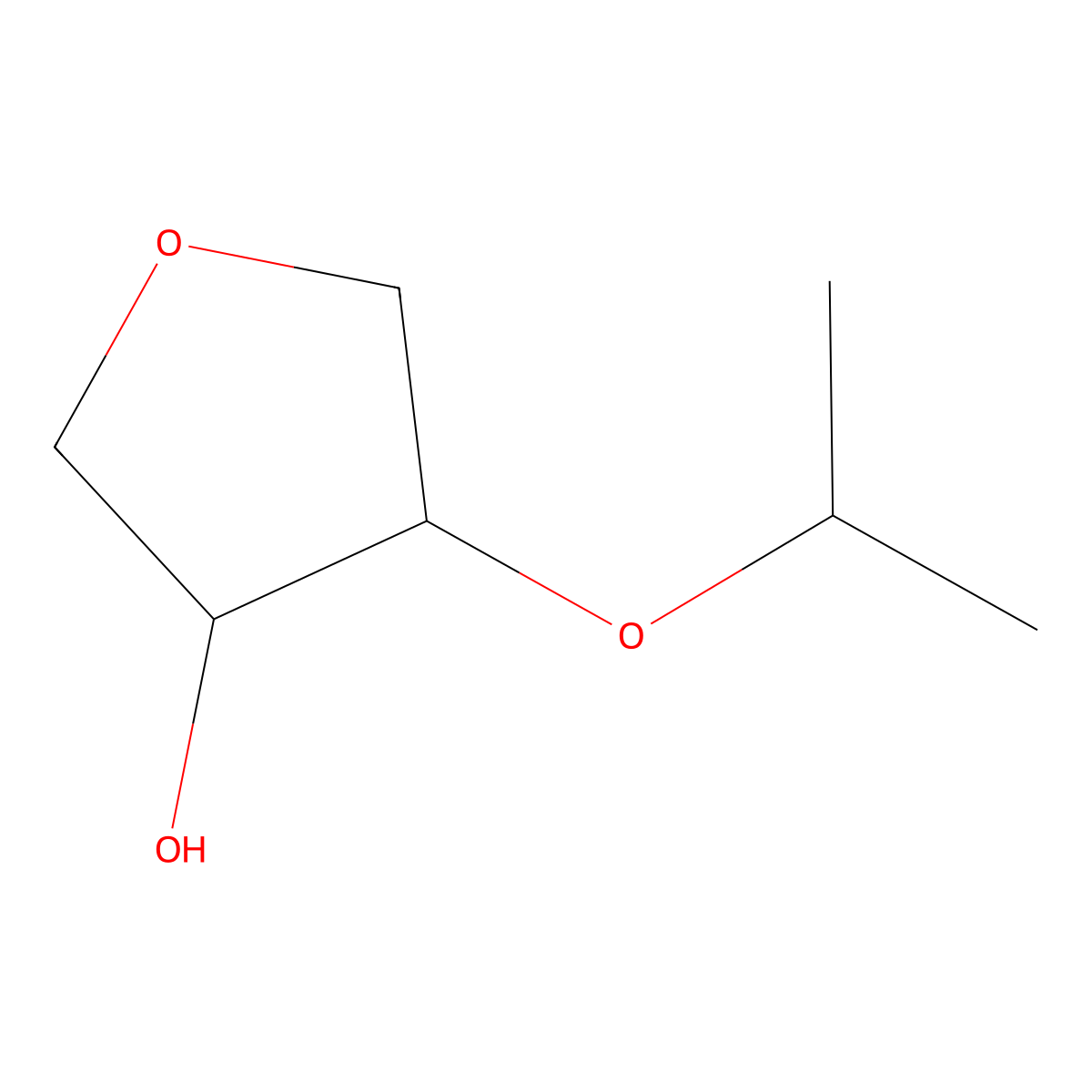 rac-(3R,4R)-4-(propan-2-yloxy)oxolan-3-ol molecular structure, CAS 2320601-33-8