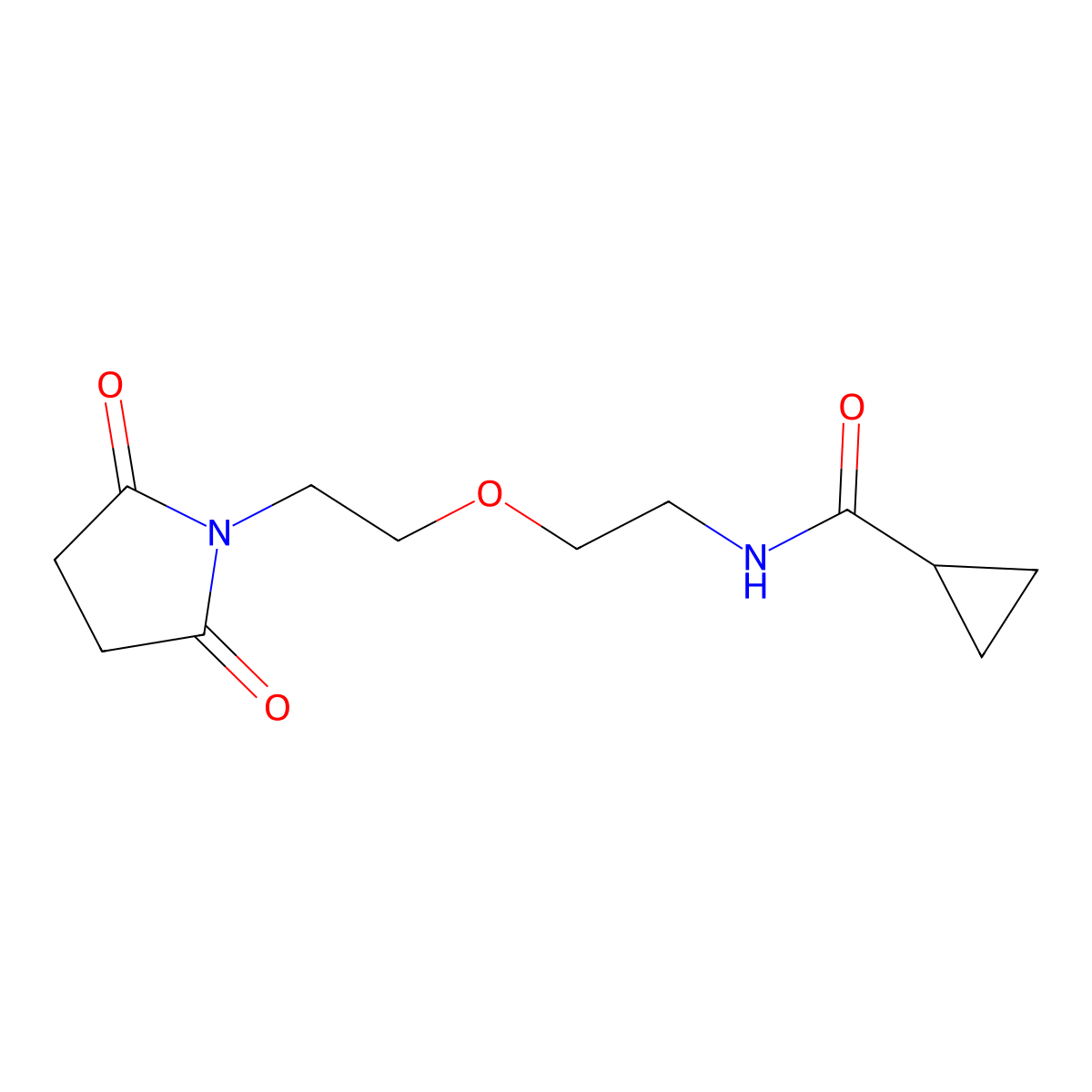 N-{2-[2-(2,5-dioxopyrrolidin-1-yl)ethoxy]ethyl}cyclopropanecarboxamide molecular structure, CAS 2320602-42-2