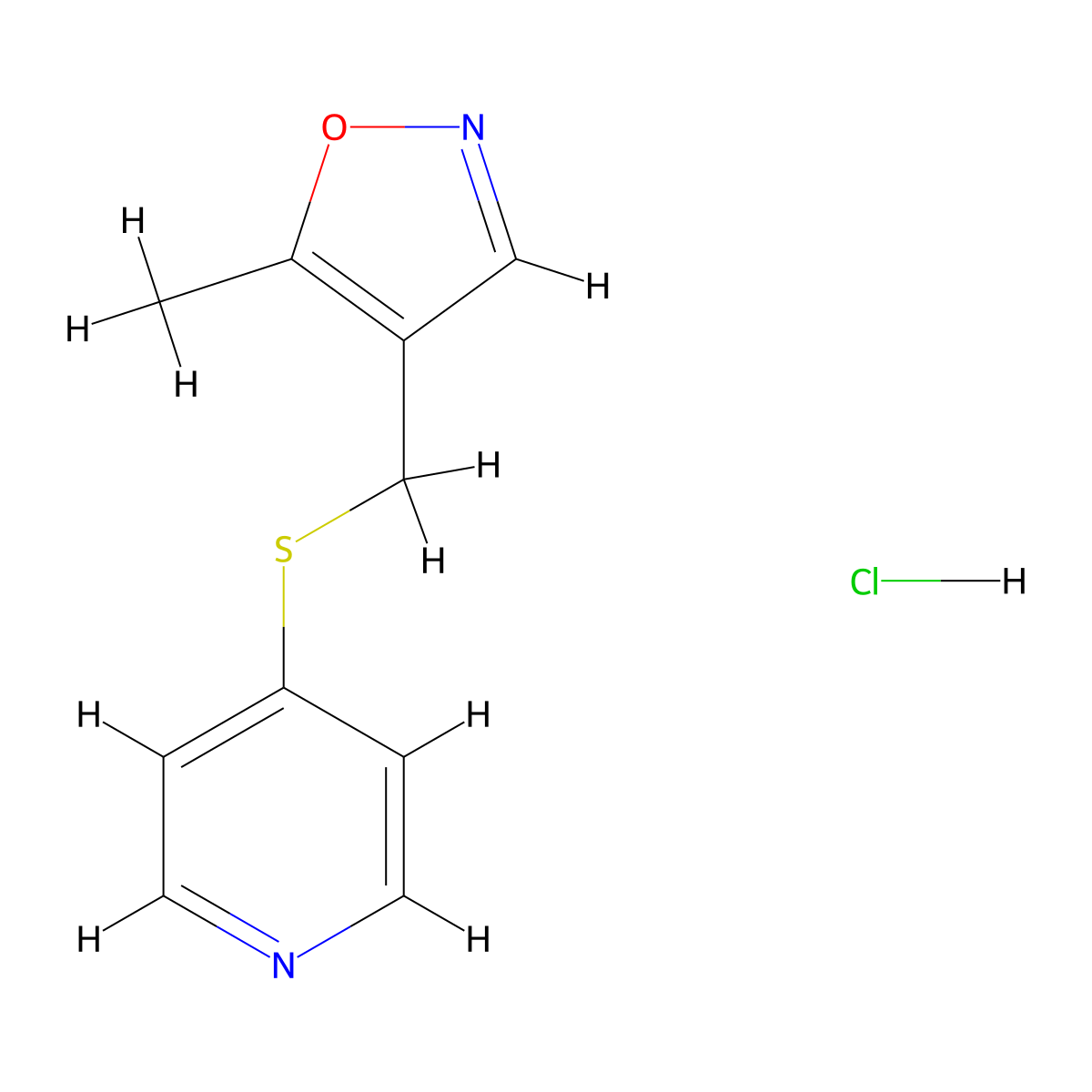 5-Methyl-4-((pyridin-4-ylthio)methyl)isoxazole hydrochloride molecular structure, CAS 2320603-00-5