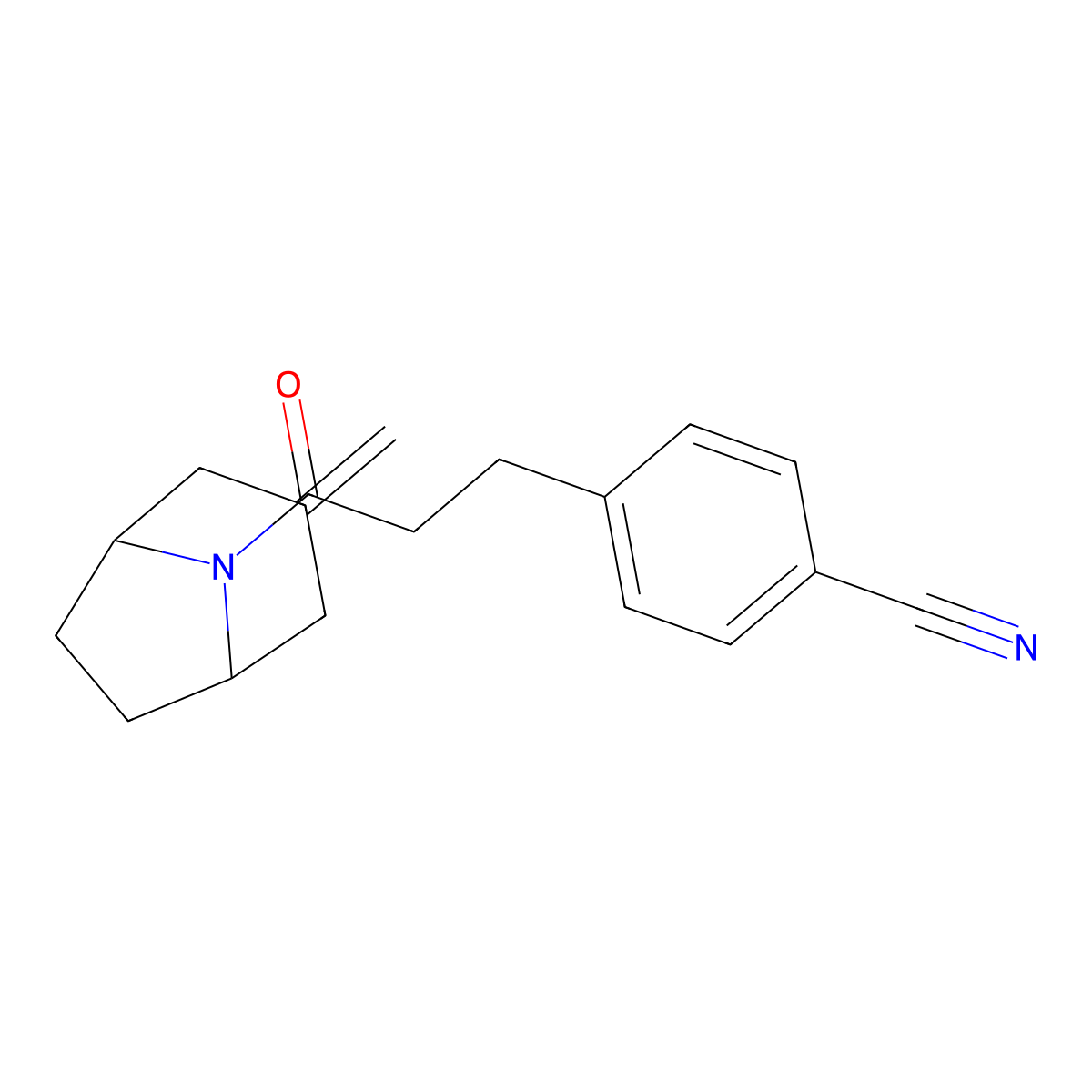 4-(3-{3-Methylidene-8-azabicyclo[3.2.1]octan-8-yl}-3-oxopropyl)benzonitrile molecular structure, CAS 2320605-41-0