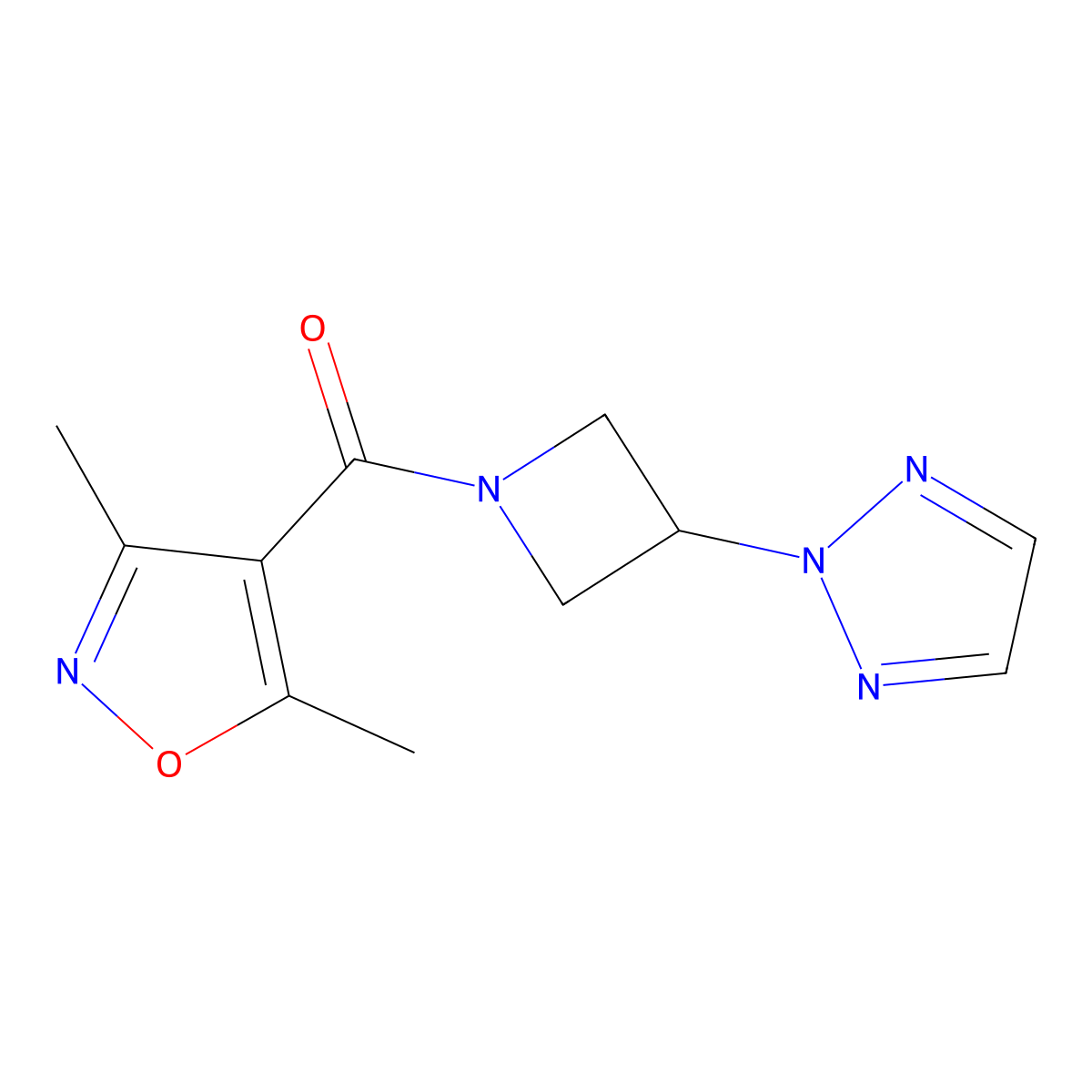 2-[1-(3,5-dimethyl-1,2-oxazole-4-carbonyl)azetidin-3-yl]-2H-1,2,3-triazole molecular structure, CAS 2320605-51-2