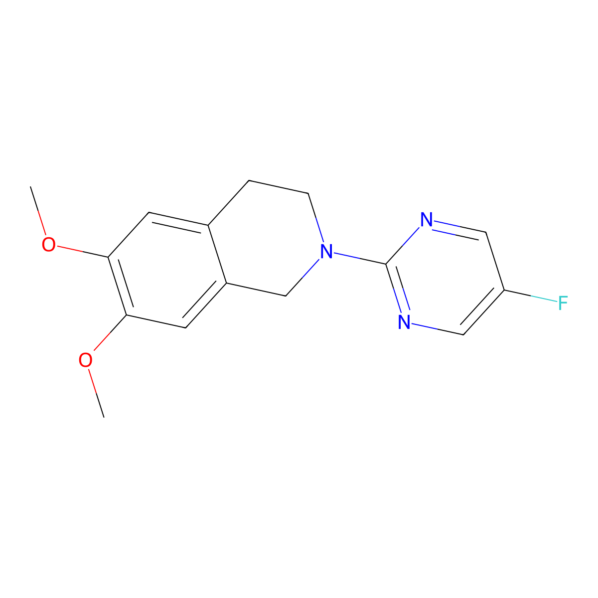2-(5-Fluoropyrimidin-2-yl)-6,7-dimethoxy-1,2,3,4-tetrahydroisoquinoline molecular structure, CAS 2320605-61-4