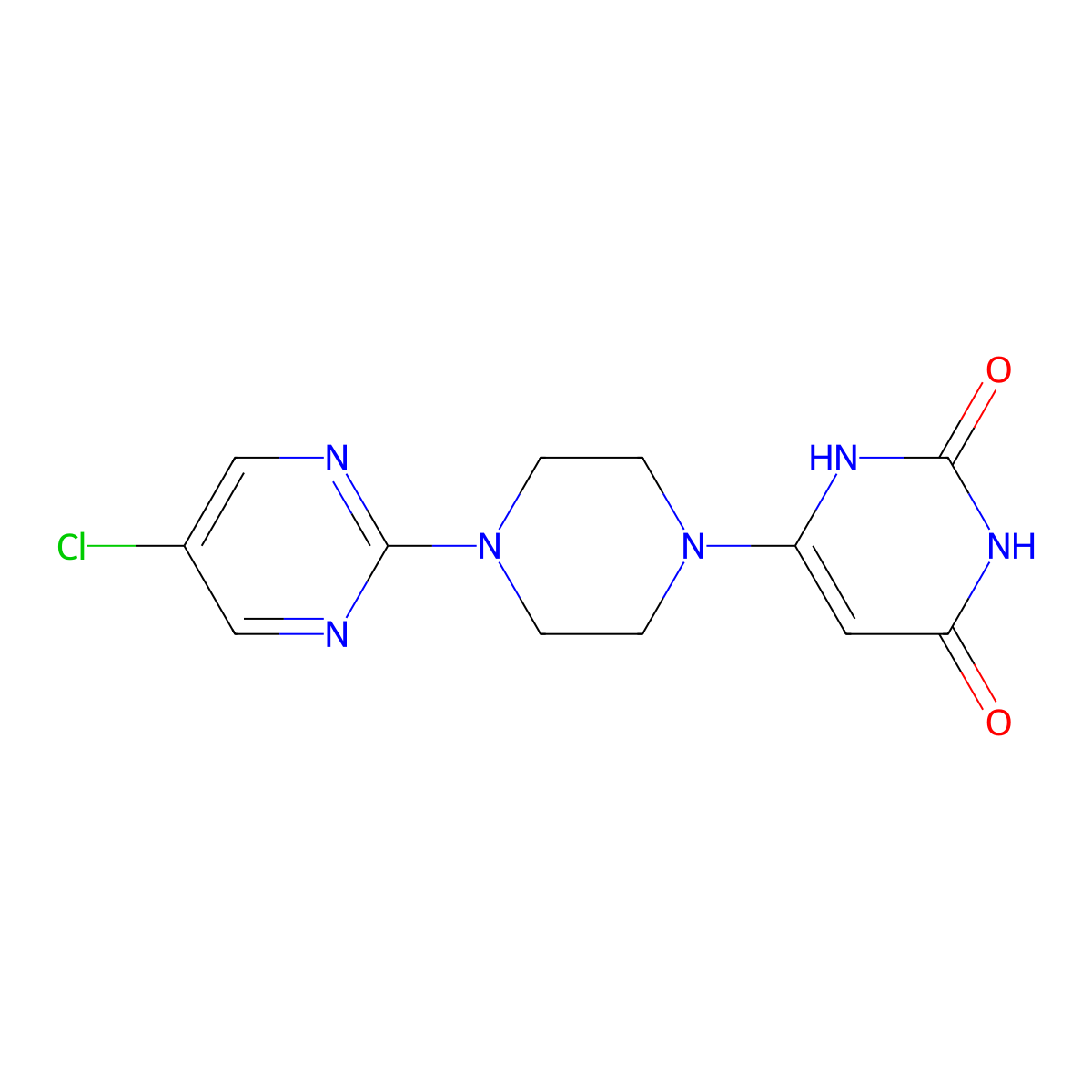 6-(4-(5-chloropyrimidin-2-yl)piperazin-1-yl)pyrimidine-2,4(1H,3H)-dione molecular structure, CAS 2320605-76-1