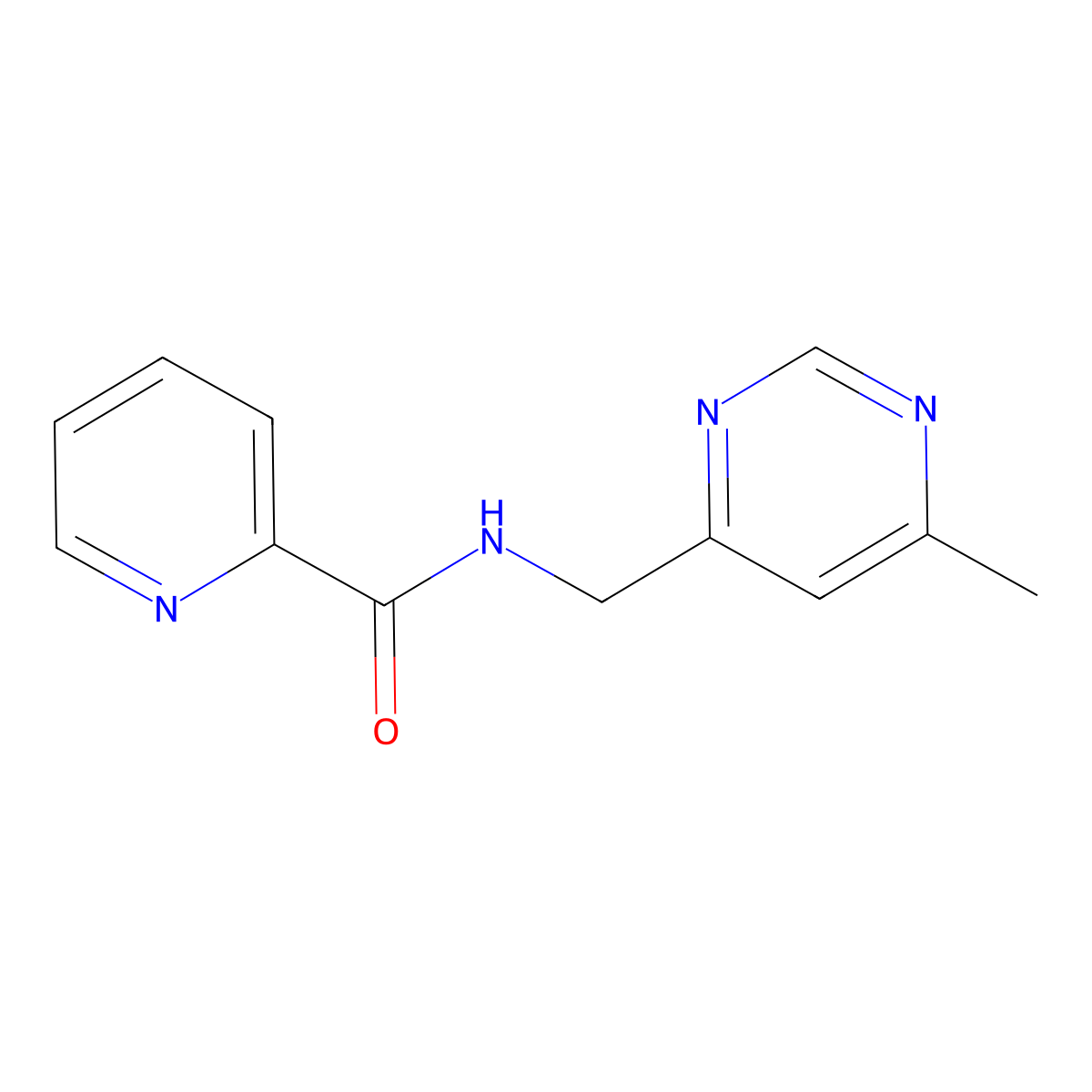 N-[(6-methylpyrimidin-4-yl)methyl]pyridine-2-carboxamide molecular structure, CAS 2320606-13-9