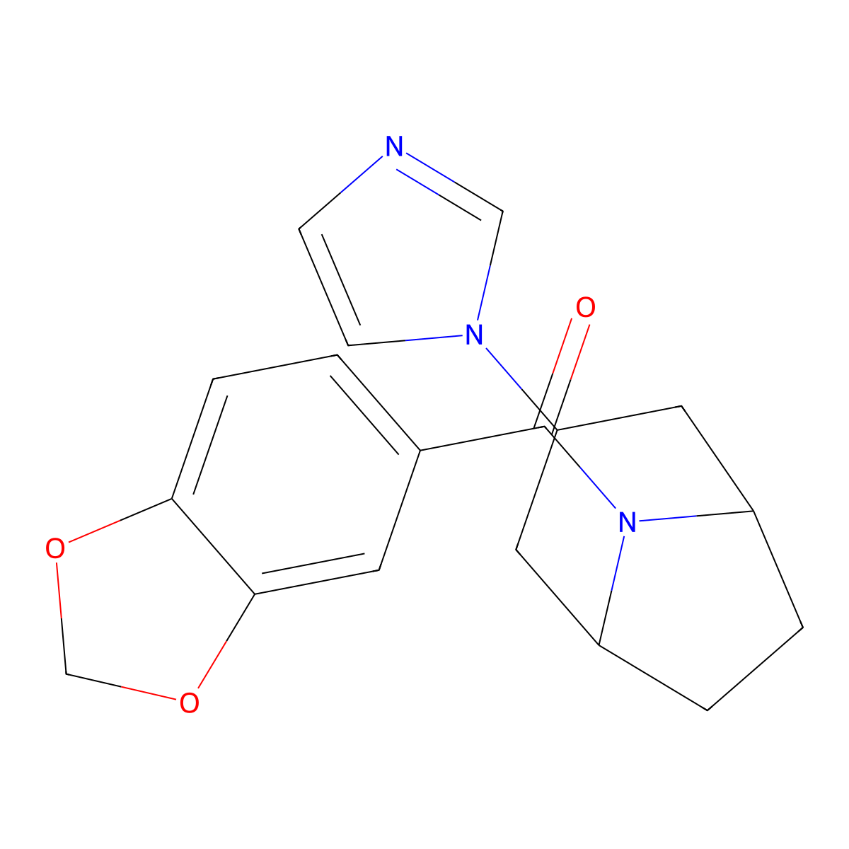 ((1R,5S)-3-(1H-imidazol-1-yl)-8-azabicyclo[3.2.1]octan-8-yl)(benzo[d][1,3]dioxol-5-yl)methanone molecular structure, CAS 2320606-81-1
