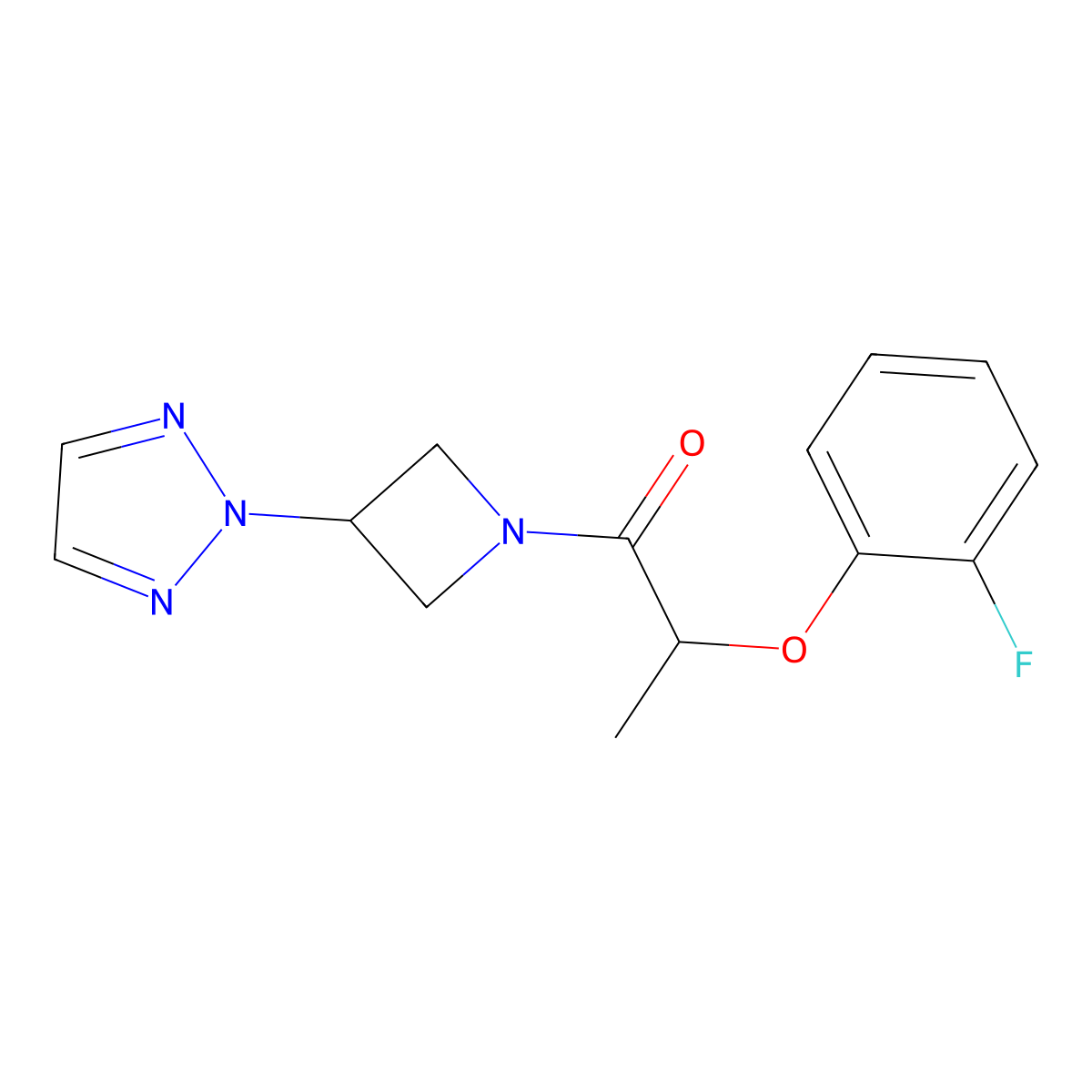 2-(2-fluorophenoxy)-1-[3-(2H-1,2,3-triazol-2-yl)azetidin-1-yl]propan-1-one molecular structure, CAS 2320607-70-1