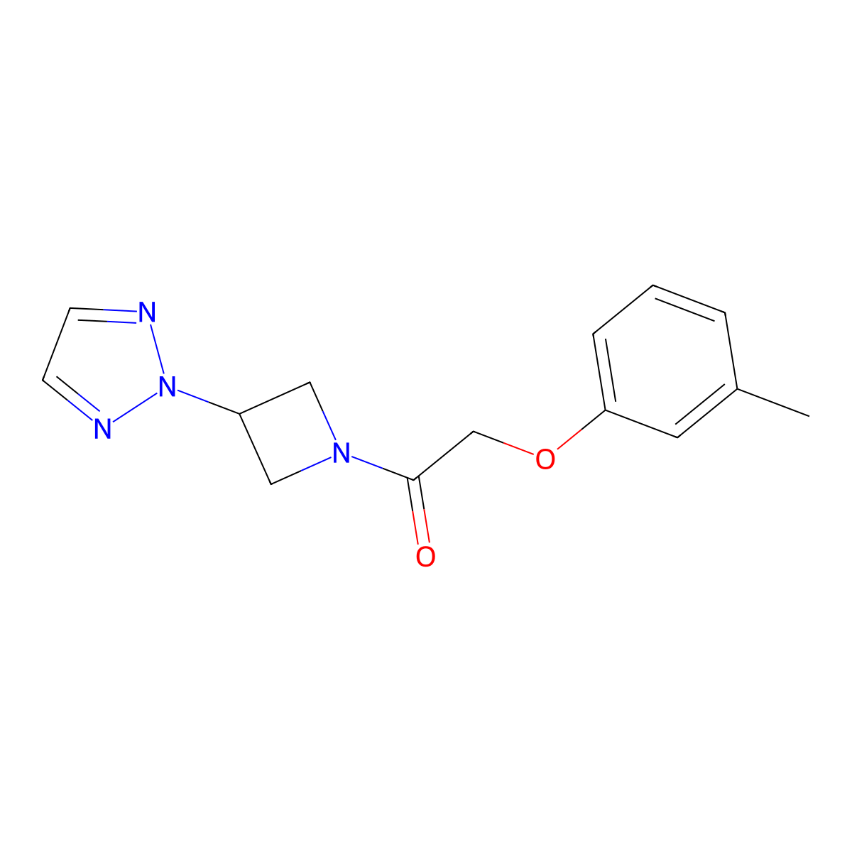 2-(3-methylphenoxy)-1-[3-(2H-1,2,3-triazol-2-yl)azetidin-1-yl]ethan-1-one molecular structure, CAS 2320607-84-7