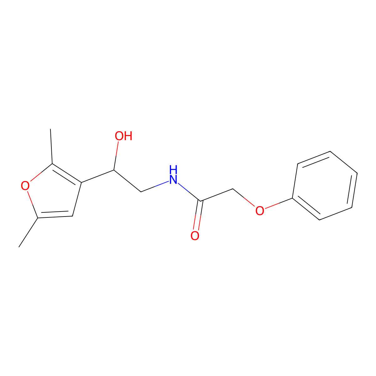 N-[2-(2,5-dimethylfuran-3-yl)-2-hydroxyethyl]-2-phenoxyacetamide molecular structure, CAS 2320608-39-5
