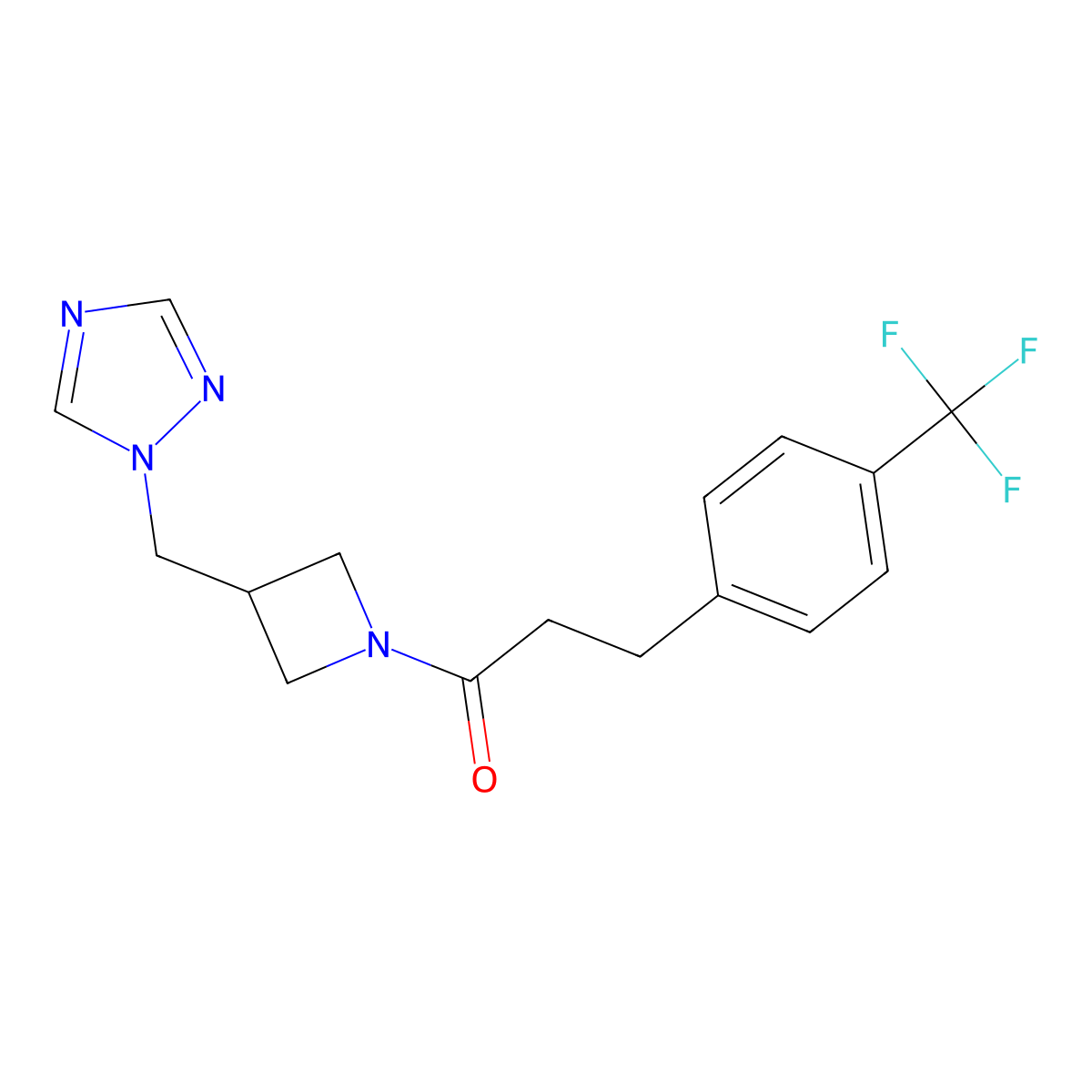 1-{3-[(1H-1,2,4-triazol-1-yl)methyl]azetidin-1-yl}-3-[4-(trifluoromethyl)phenyl]propan-1-one molecular structure, CAS 2320608-54-4